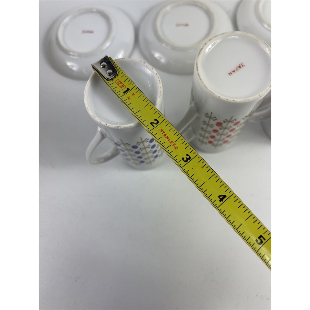 MCM Mid Century Set Of 5 Different Colored Sake, Espresso Drink Cups Atomic Vtg - Picture 13 of 16